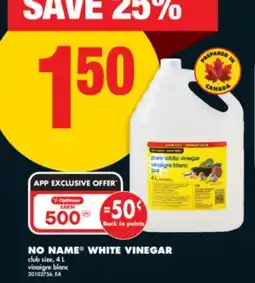 No Frills NO NAME WHITE VINEGAR, 4 L offer