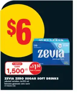 No Frills ZEVIA ZERO SUGAR SOFT DRINKS, 6x355 mL offer
