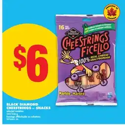 No Frills BLACK DIAMOND CHEESTRINGS or SNACKS, 252/336 g offer