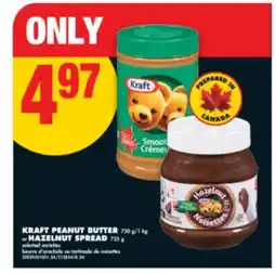 No Frills KRAFT PEANUT BUTTER 750 g/1 kg or HAZELNUT SPREAD 725 g offer