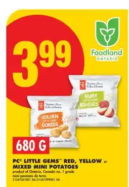 No Frills PC LITTLE GEMS RED, YELLOW or MIXED MINI POTATOES, 680 G offer