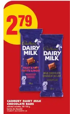 No Frills CADBURY DAIRY MILK CHOCOLATE BARS, 80-100 g offer