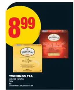 No Frills TWININGS TEA, 50' s offer