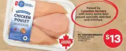 Real Canadian Superstore PC CHICKEN BREASTS, 3'S, UP TO 630 G offer