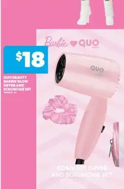 Real Canadian Superstore QUO BEAUTY BARBIE BLOW DRYER AND SCRUNCHIE SET offer