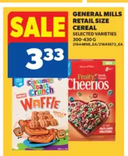 Real Canadian Superstore GENERAL MILLS RETAIL SIZE CEREAL, 300-430 G offer