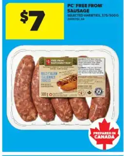 Real Canadian Superstore PC FREE FROM SAUSAGE, 375/500 G offer