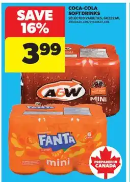 Real Canadian Superstore COCA-COLA SOFT DRINKS, 6X222 ML offer