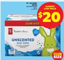 Real Canadian Superstore PC 12X BABY WIPES, 1200'S offer