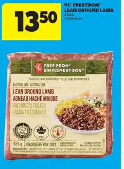Real Canadian Superstore PC FREE FROM LEAN GROUND LAMB, 454 G offer