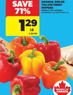 Real Canadian Superstore ORANGE, RED OR YELLOW SWEET PEPPERS offer