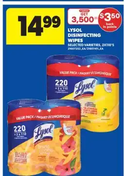 Real Canadian Superstore LYSOL DISINFECTING WIPES, 2X110'S offer