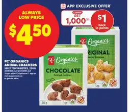 Real Canadian Superstore PC ORGANICS ANIMAL CRACKERS, 250 G offer