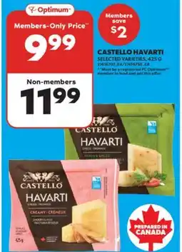 Real Canadian Superstore CASTELLO HAVARTI, 425 G offer