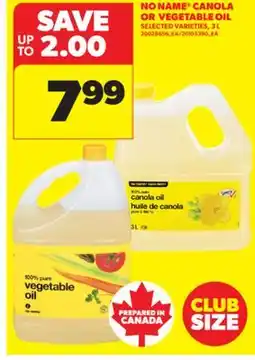 Real Canadian Superstore NO NAME CANOLA OR VEGETABLE OIL, 3 L offer