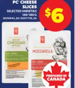 Real Canadian Superstore PC CHEESE SLICES, 140-180 G offer