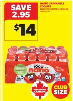 Real Canadian Superstore DRINKABLE YOGURT, 24X93 ML offer