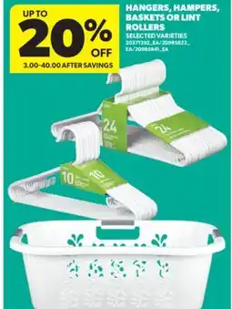 Real Canadian Superstore HANGERS, HAMPERS, BASKETS OR LINT ROLLERS offer