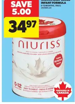 Real Canadian Superstore NIURISS MILK-BASED INFANT FORMULA, 700 G offer