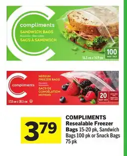Foodland COMPLIMENTS Resealable Freezer Bags offer