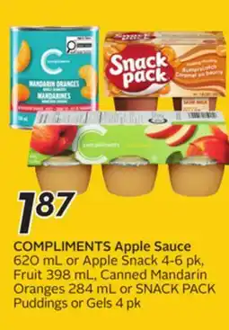 Sobeys COMPLIMENTS Apple Sauce offer