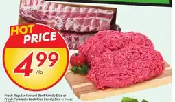 Sobeys Fresh Regular Ground Beef Family Size or Fresh Pork Loin Back Ribs offer
