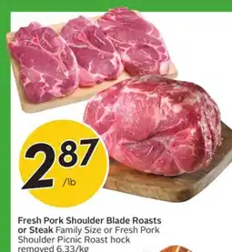 Sobeys Fresh Pork Shoulder Blade Roasts or Steak offer