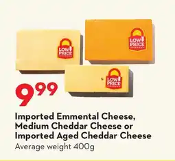 Longo's Imported Emmental Cheese, Medium Cheddar Cheese or Imported Aged Cheddar Cheese offer