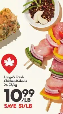 Longo's Fresh Chicken Kabobs offer