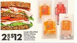 Longo's Sliced Deli Meat or Cheese offer