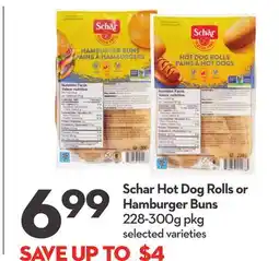 Longo's Schar Hot Dog Rolls or Hamburger Buns offer