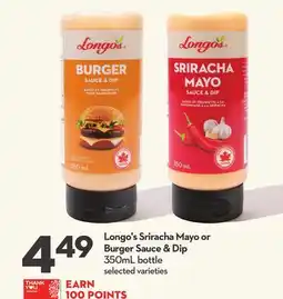 Longo's Sriracha Mayo or Burger Sauce & Dip offer