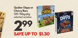 Longo's Quaker Dipps or Chewy Bars offer