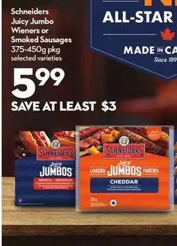 Longo's Juicy Jumbo Wieners or Smoked Sausages offer