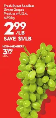 Longo's Fresh Sweet Seedless Green Grapes offer