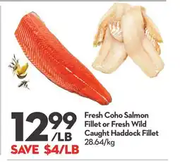 Longo's Fresh Coho Salmon Fillet or Fresh Wild Caught Haddock Fillet offer