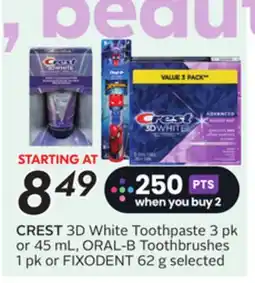 Sobeys CREST 3D White Toothpaste offer