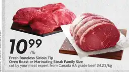Sobeys Fresh Boneless Sirloin Tip Oven Roast or Marinating Steak offer