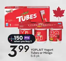 Sobeys YOPLAIT Yogurt Tubes or Minigo offer