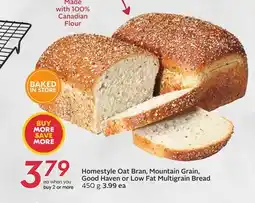 Sobeys Homestyle Oat Bran, Mountain Grain, Good Haven or Low Fat Multigrain Bread offer