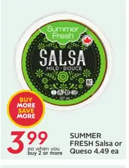 Sobeys SUMMER FRESH Salsa or Queso offer