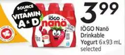 Sobeys IÖGO Nanö Drinkable Yogurt offer