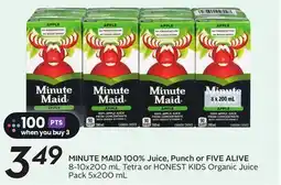 Sobeys MINUTE MAID 100% Juice, Punch or FIVE ALIVE offer