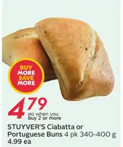 Sobeys STUYVER'S Ciabatta or Portuguese Buns offer
