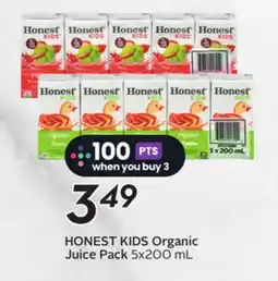 Sobeys HONEST KIDS Organic Juice Pack offer