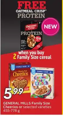Sobeys GENERAL MILLS Family Size Cheerios or offer