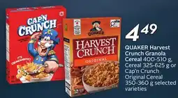 Sobeys QUAKER Harvest Crunch Granola Cereal offer
