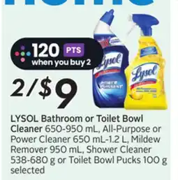 Sobeys LYSOL Bathroom or Toilet Bowl Cleaner offer