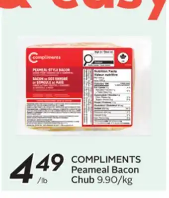 Sobeys COMPLIMENTS Peameal Bacon Chub offer