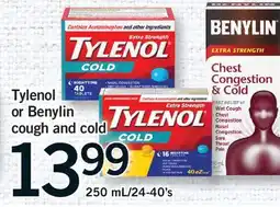 Fortinos TYLENOL OR BENYLIN COUGH AND COLD, 250 ML/24-40'S offer